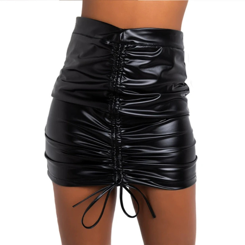 H&M Summer Sexy Solid Shirred Bodycon Mini Skirt Office Chic